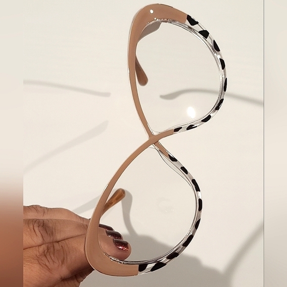 Blue Light Blocking Cat Eye Leopard Print/Beige Computer Glasses (no power) - Picture 5 of 12
